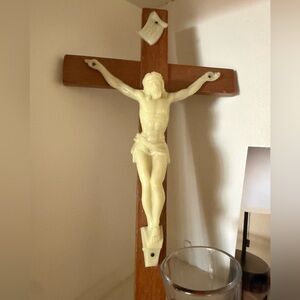 Wooden vintage Catholic phospurus crucifix lent Easter
